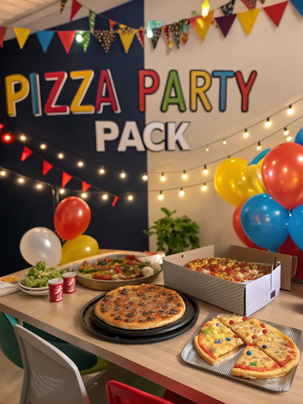An enticing image of Pizza Depot's current 'Two for Tuesday' special, featuring two medium pizzas with any toppings, displayed with promotional text and vibrant colors, against a backdrop of a happy family enjoying pizza.